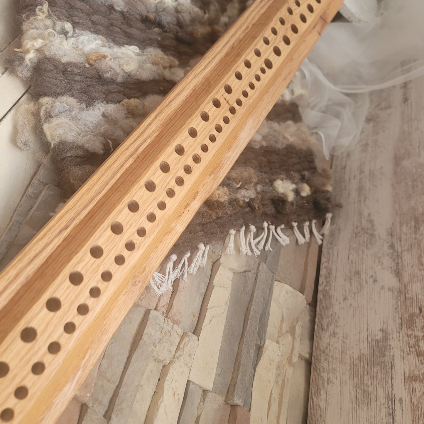 36" 2 Row Peg Loom - White Oak - 25-188