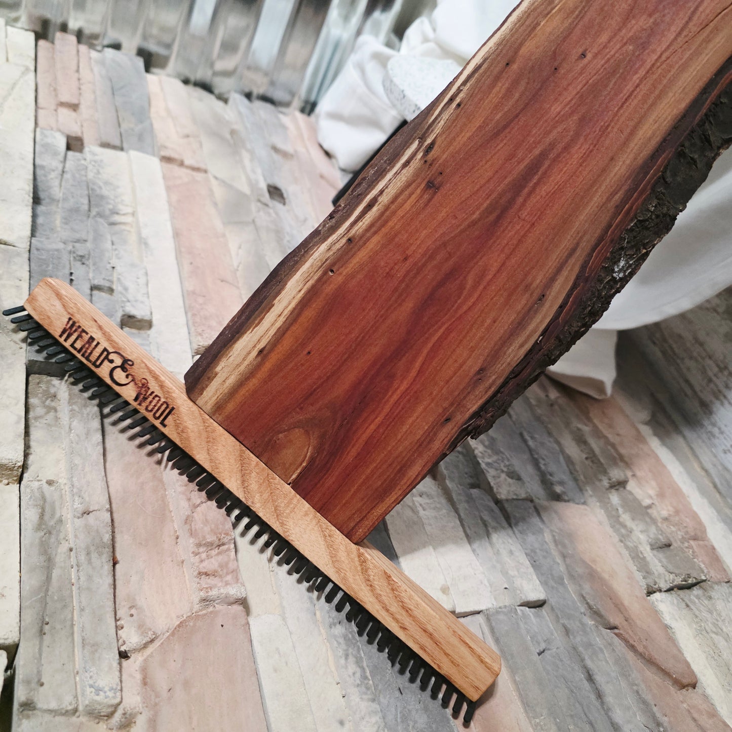 12" x 23" Live Edge Plum Tapestry Loom