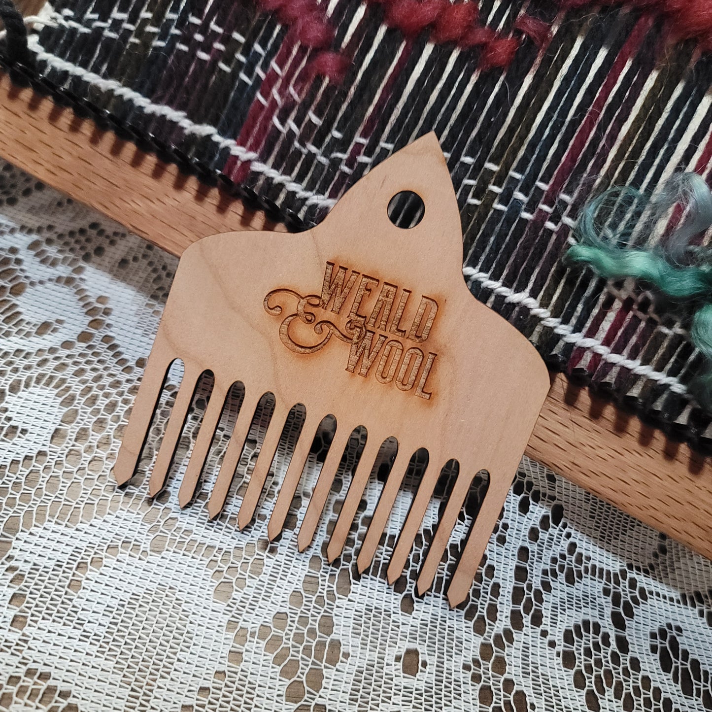 Hardwood Wool Weaving Comb