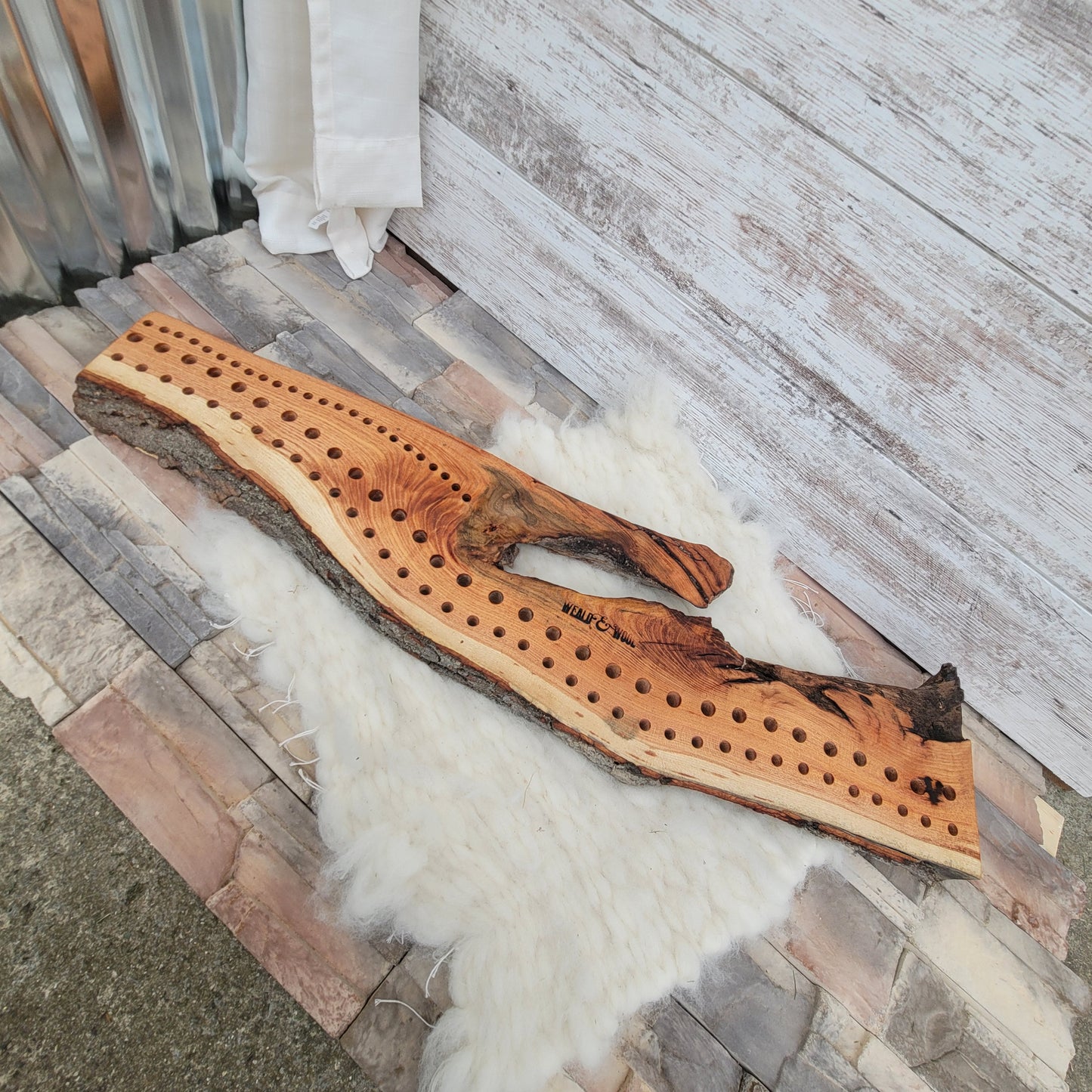 37" Goldilocks Peg Loom - Live Edge - Black Locust - 25-108