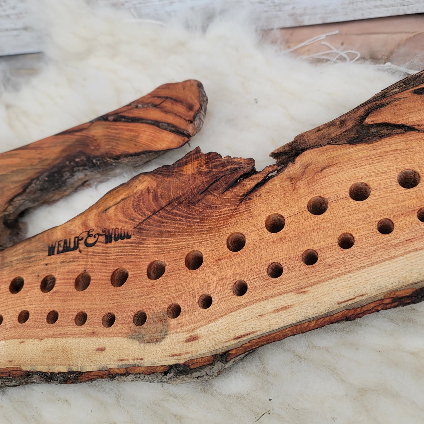 37" Goldilocks Peg Loom - Live Edge - Black Locust - 25-108