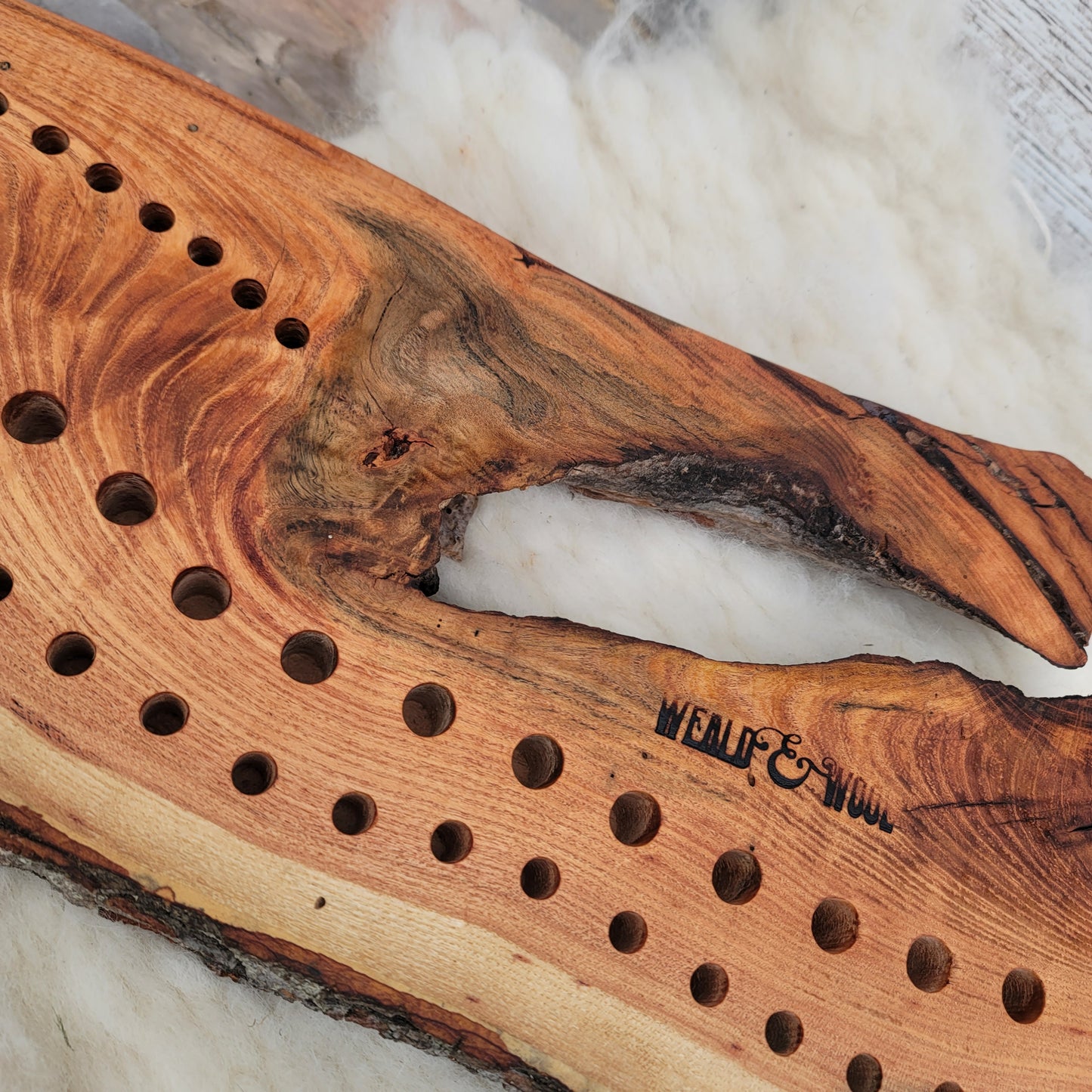 37" Goldilocks Peg Loom - Live Edge - Black Locust - 25-108