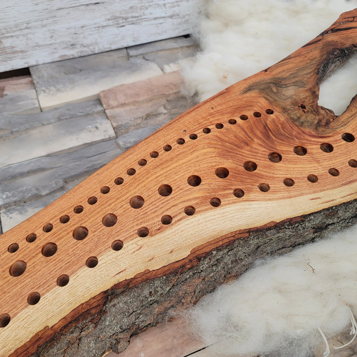 37" Goldilocks Peg Loom - Live Edge - Black Locust - 25-108