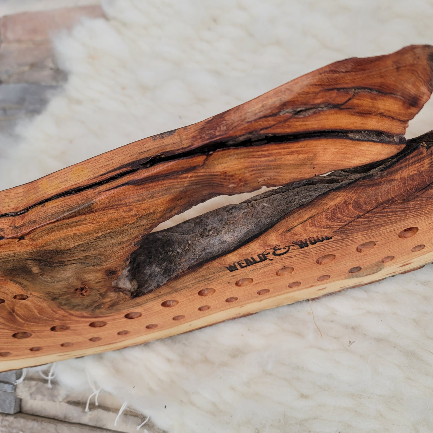 37" Goldilocks Peg Loom - Live Edge - Black Locust - 25-108