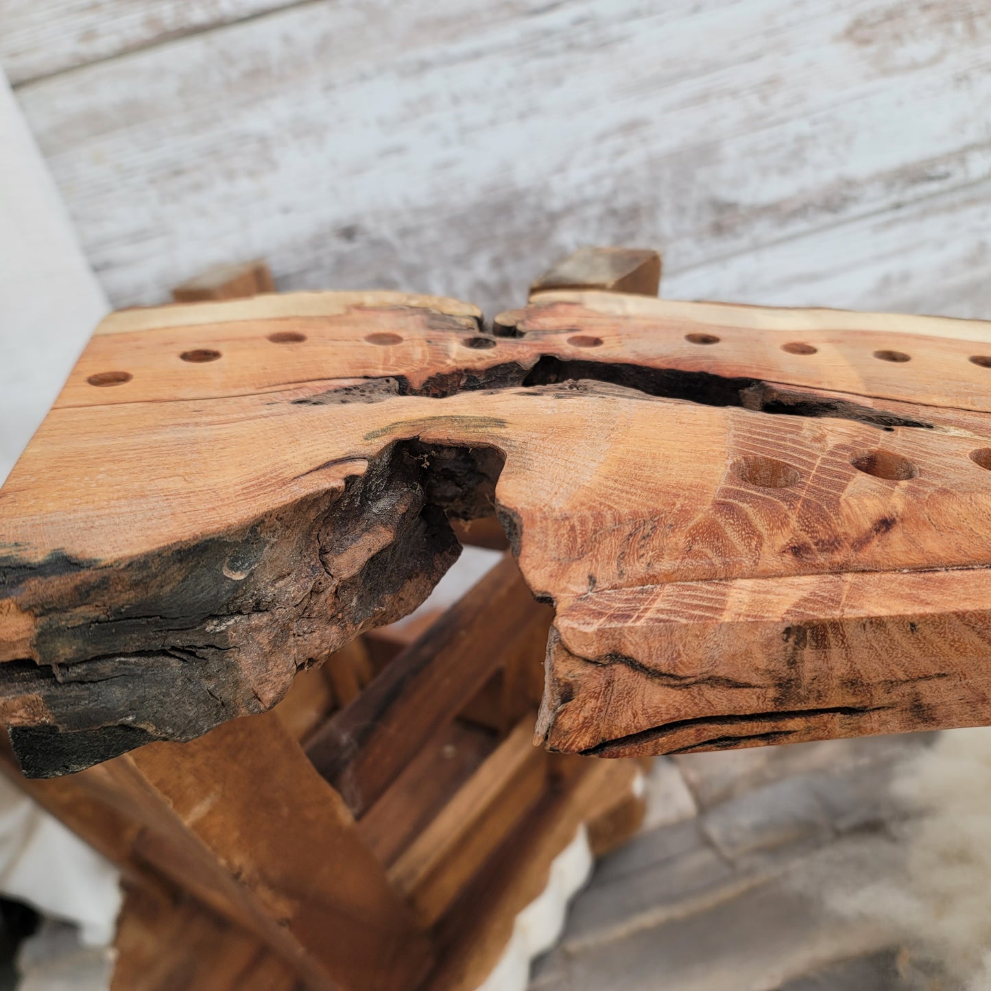 37" Goldilocks Peg Loom - Live Edge - Black Locust - 25-102