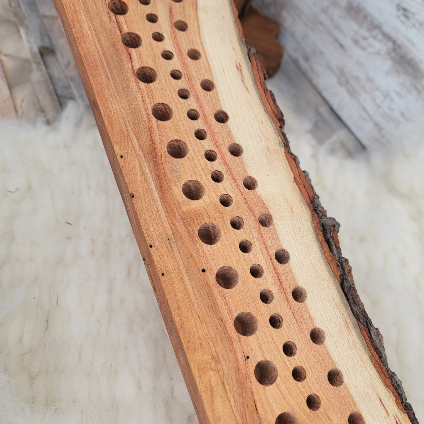 37" Goldilocks Peg Loom - Live Edge - Black Locust - 25-102