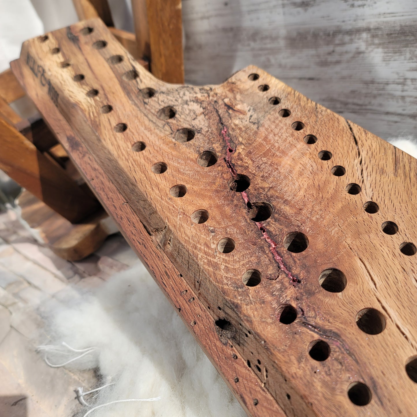 20" Goldilocks Peg Loom - White Oak - Live Edge - 25-098