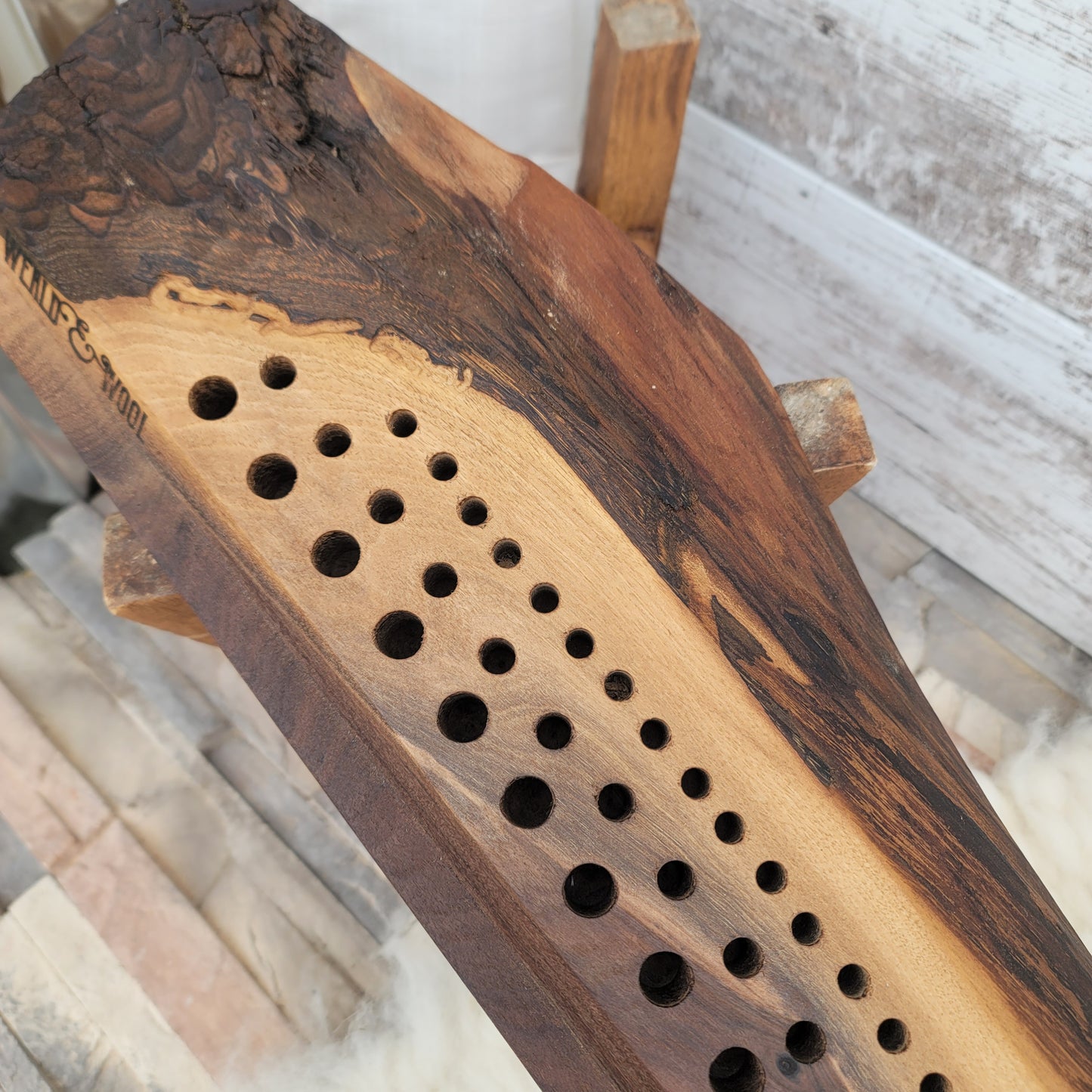 38" Goldilocks Peg Loom - Walnut Live Edge - 25-084