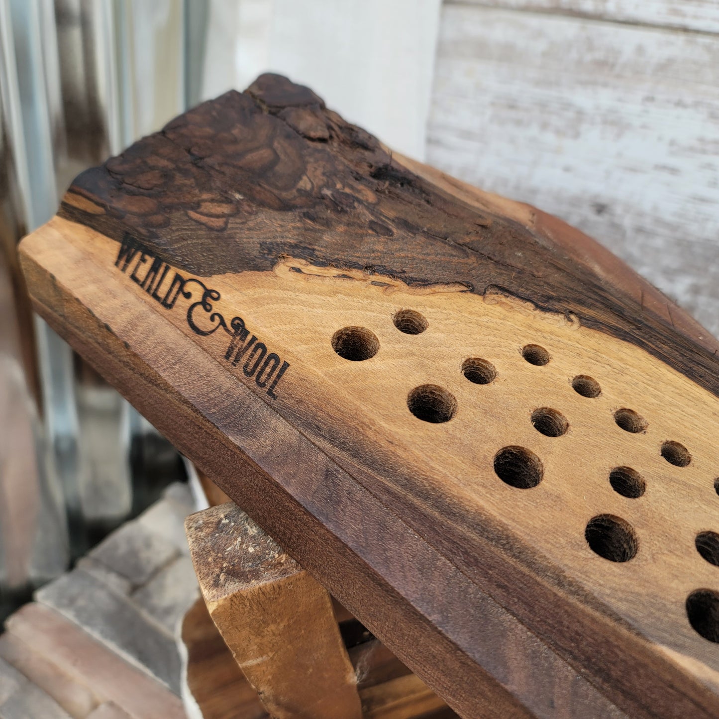 38" Goldilocks Peg Loom - Walnut Live Edge - 25-084