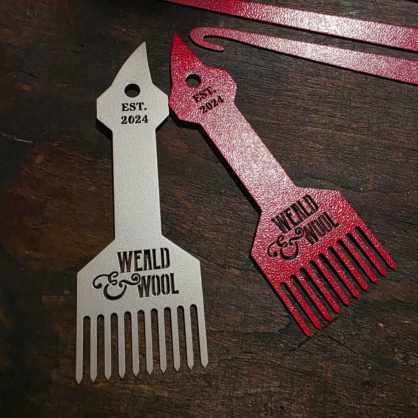 Metal Tapestry Weaving Beater Comb - Rose Gold