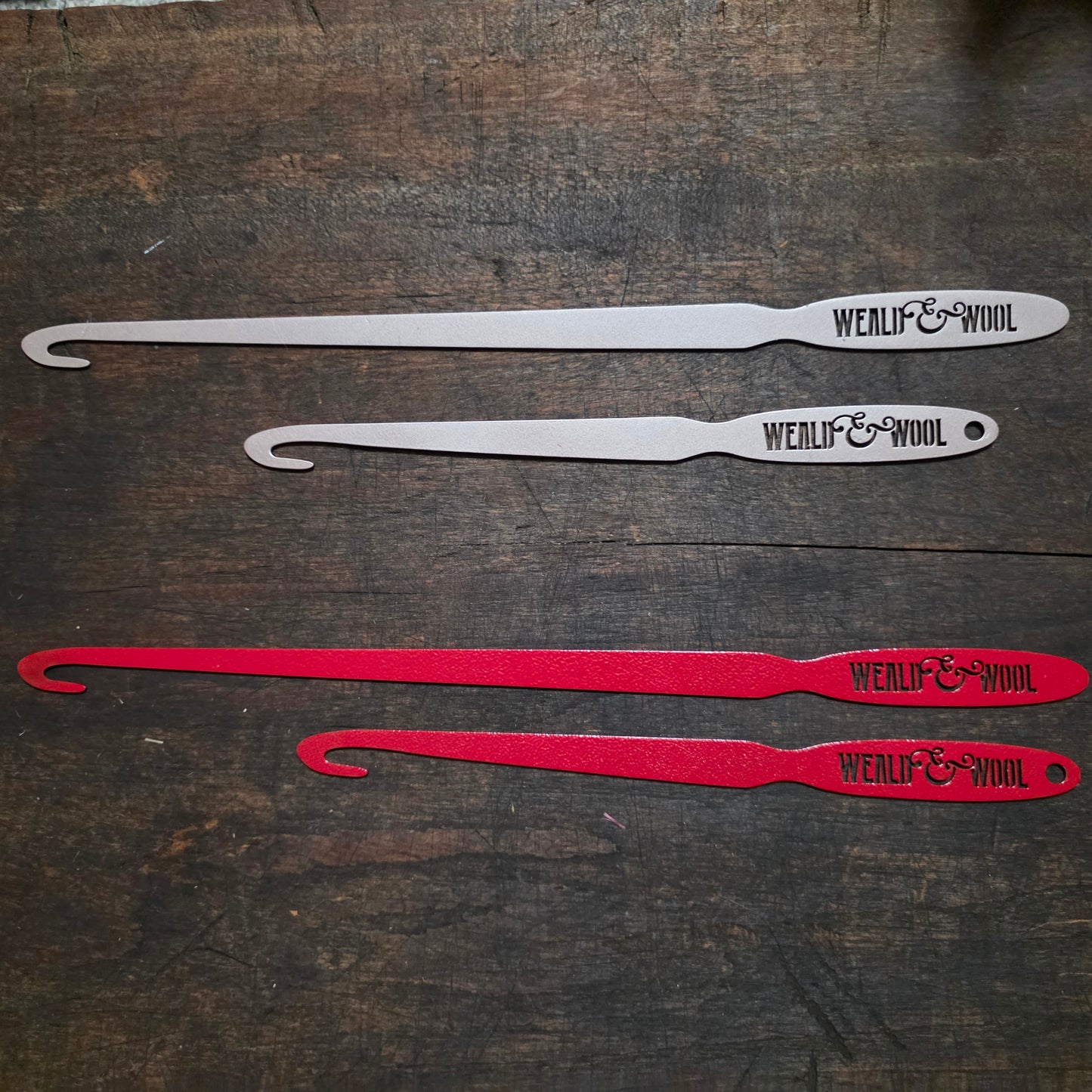 Metal Weaving Hooks - Rose Gold and Sparkly Red