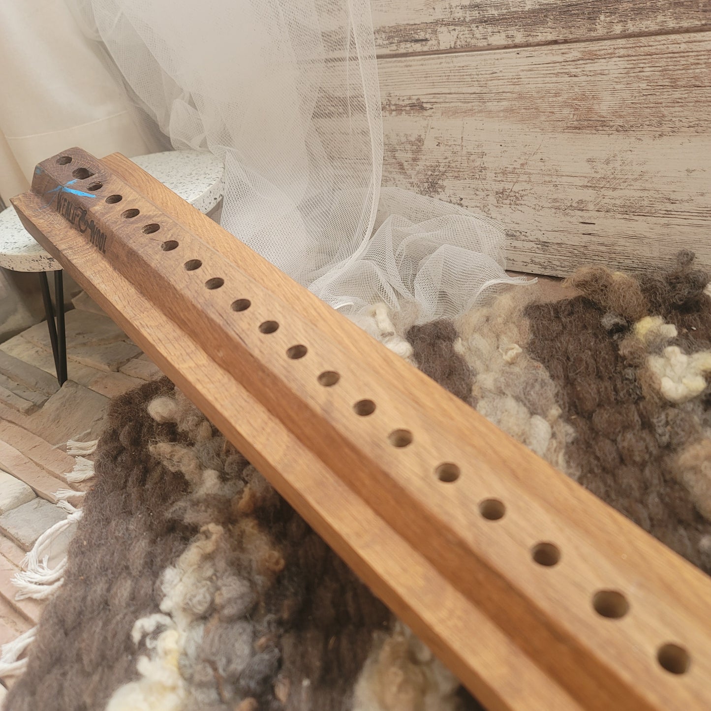 24" OG Peg Loom - White Oak with Blue Sparkles - 25-196