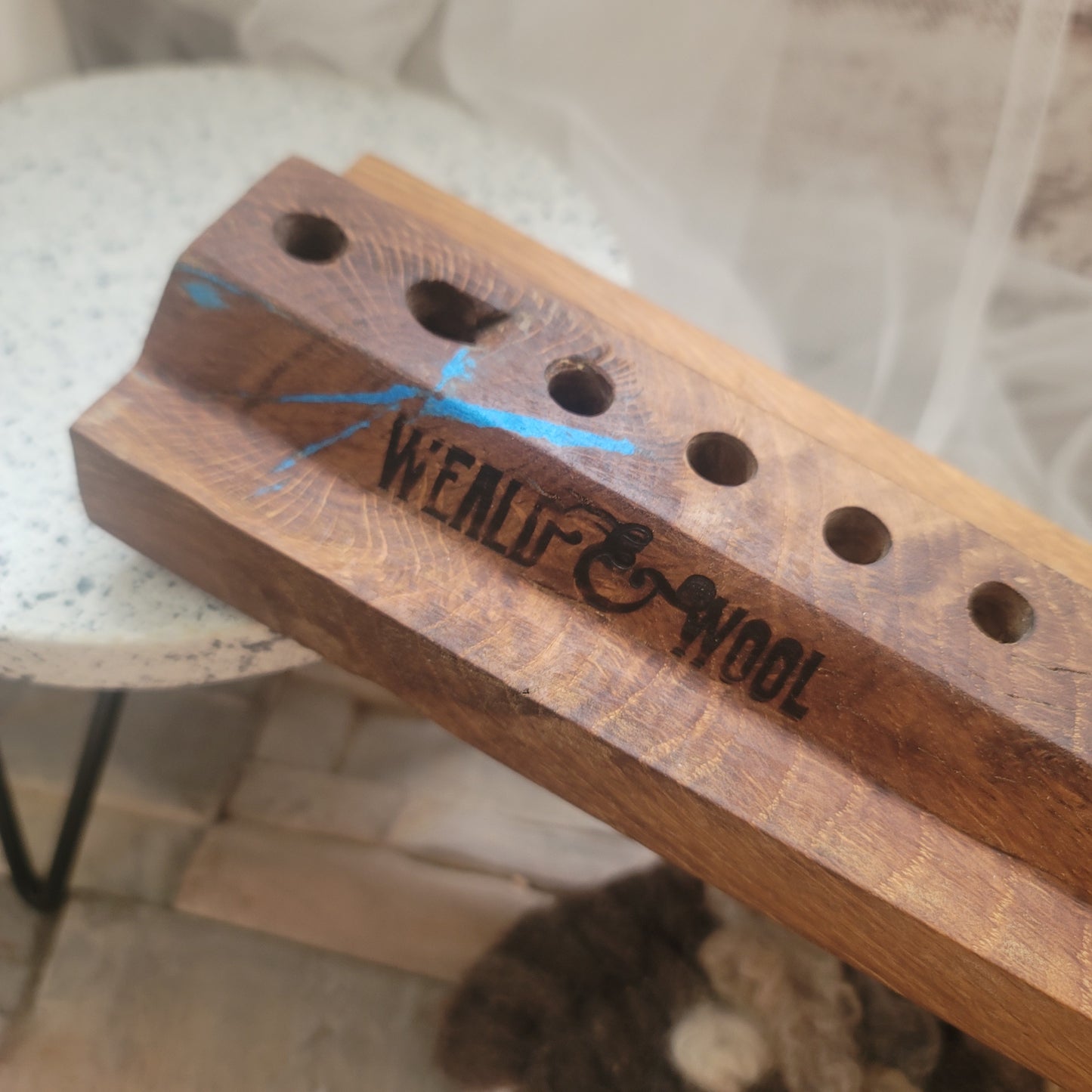 24" OG Peg Loom - White Oak with Blue Sparkles - 25-196