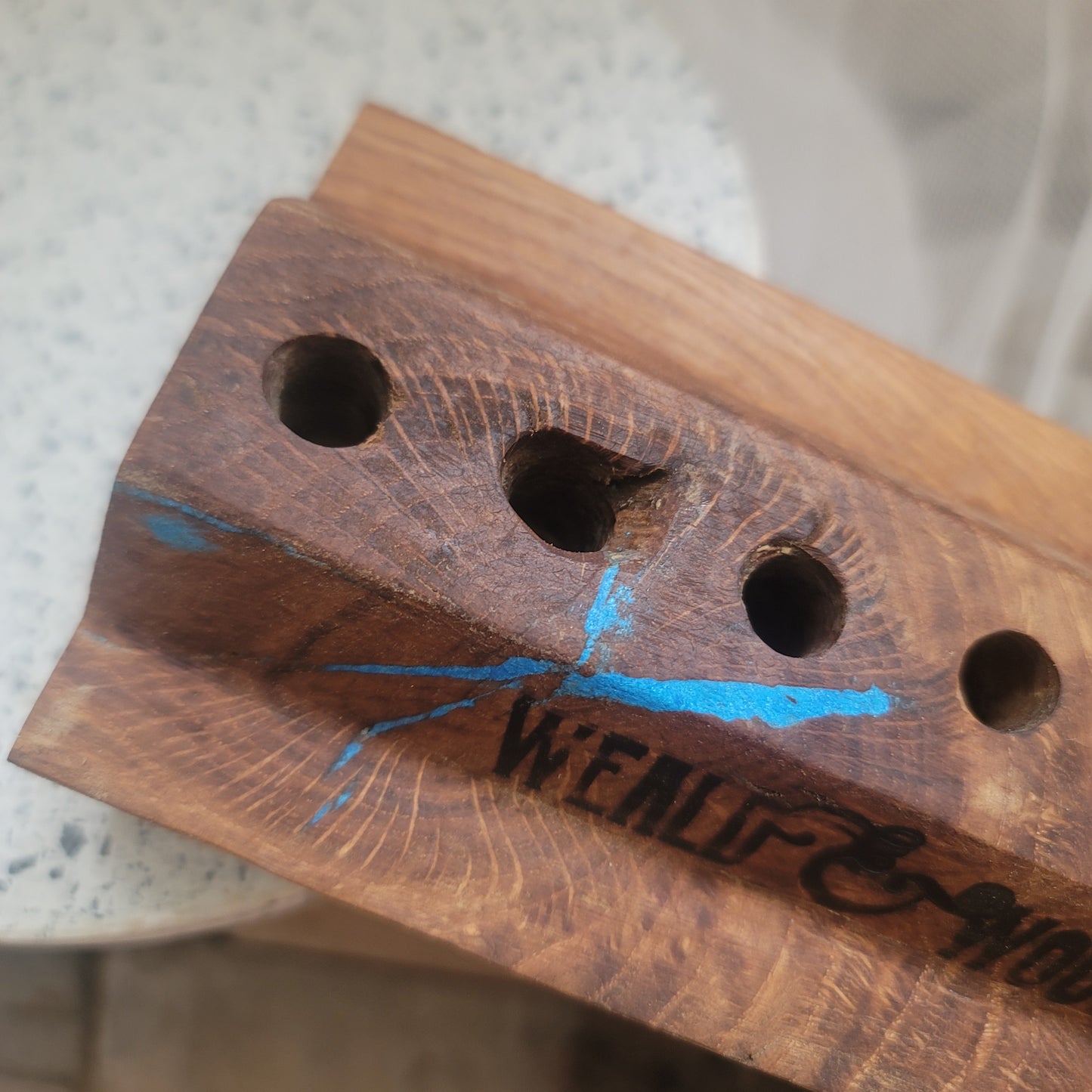 24" OG Peg Loom - White Oak with Blue Sparkles - 25-196