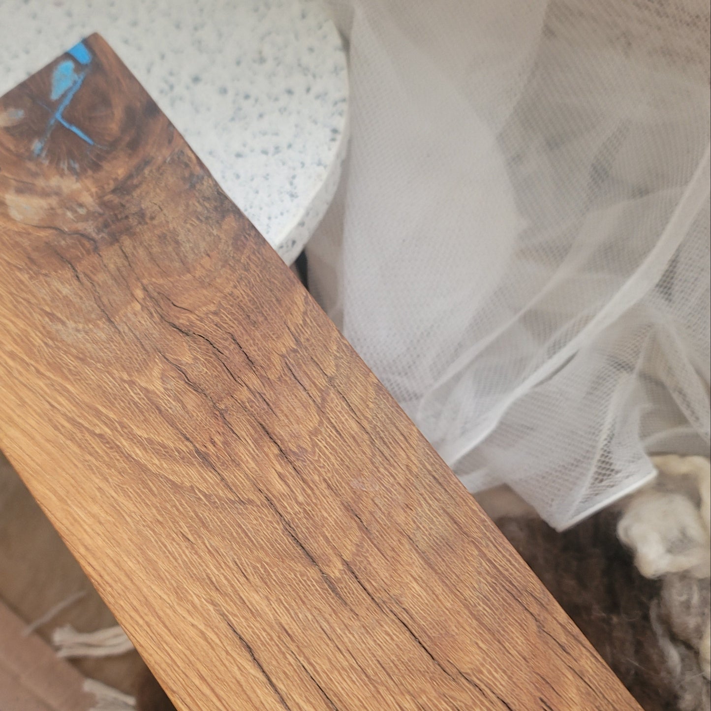 24" OG Peg Loom - White Oak with Blue Sparkles