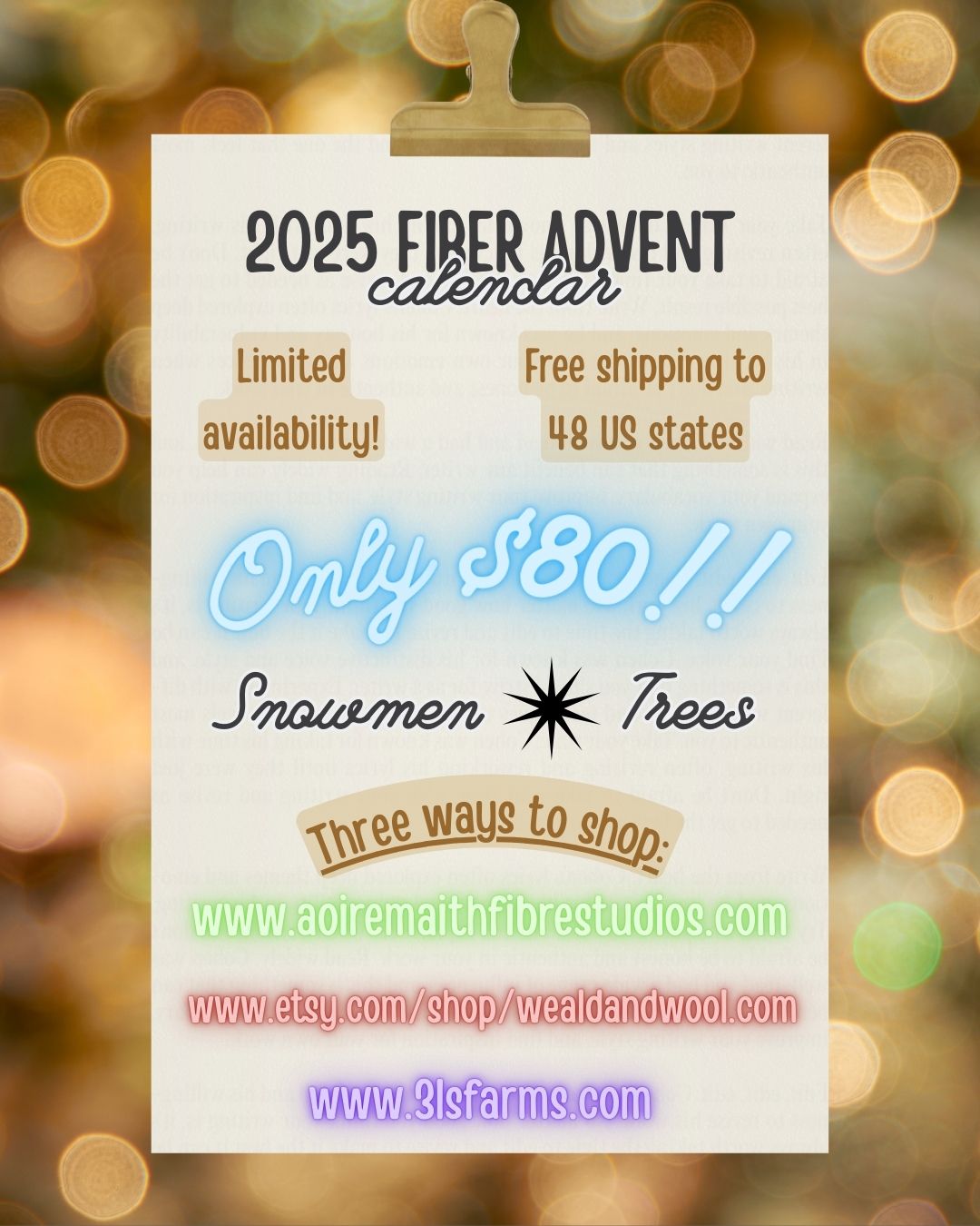 2025 Two Friends Fiber Advent Calendar