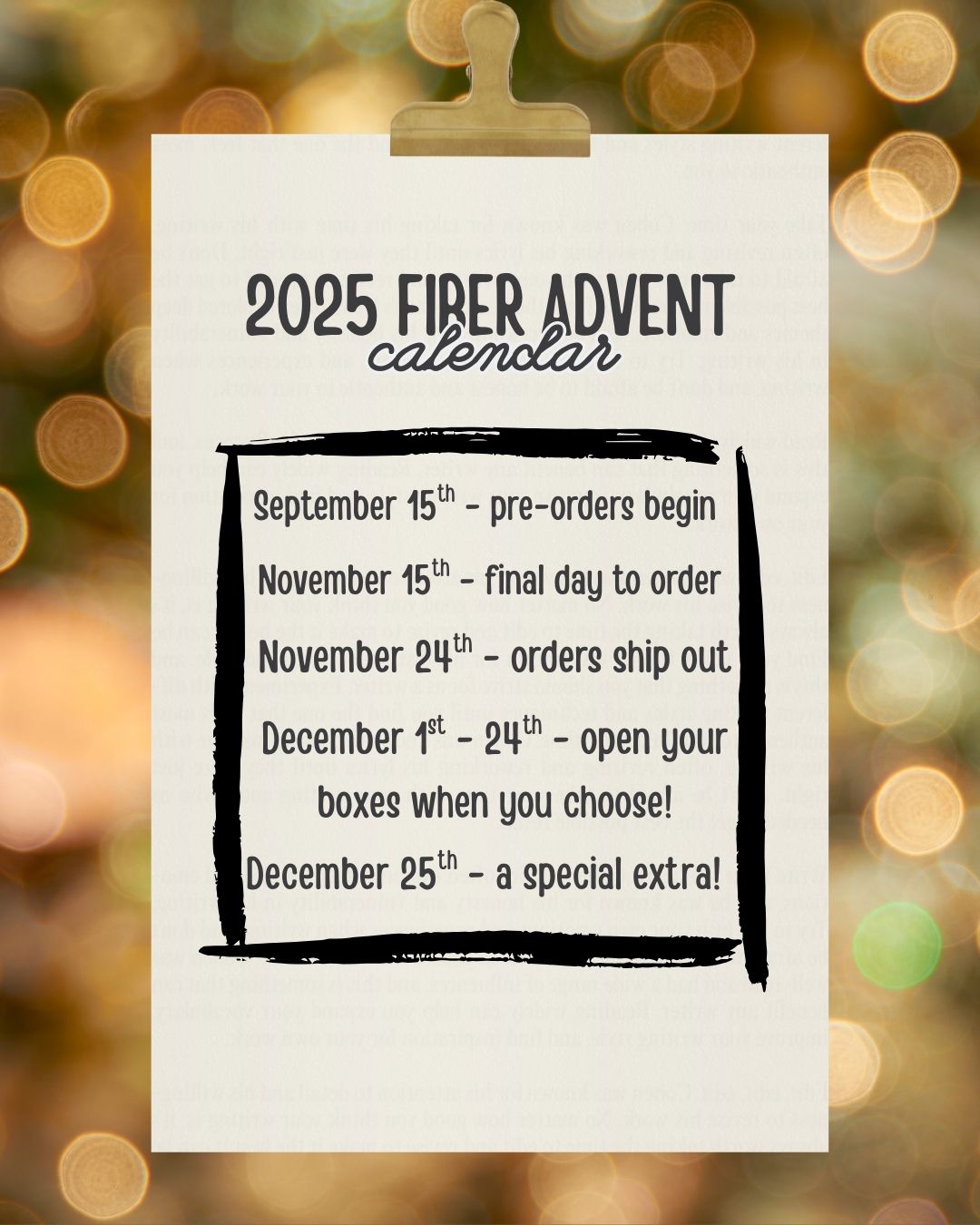 2025 Two Friends Fiber Advent Calendar