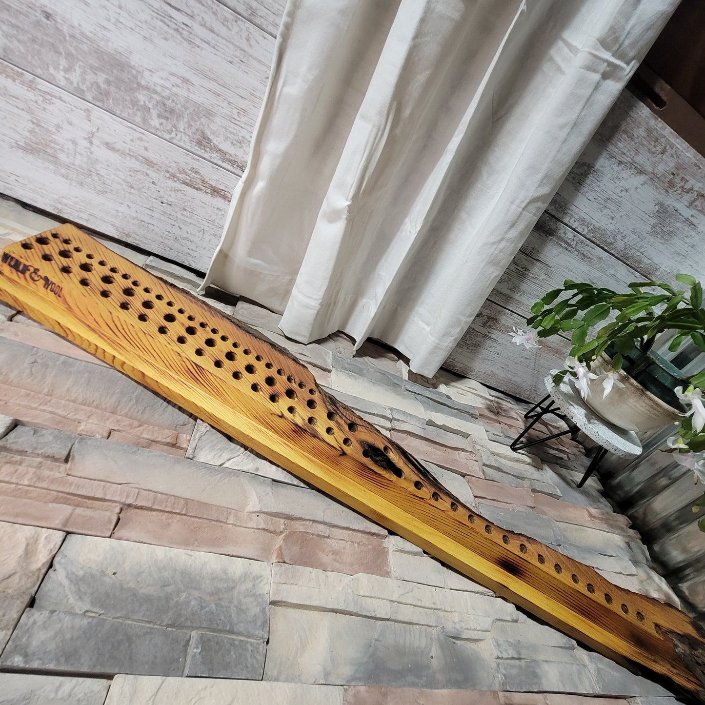 36" Goldilocks Peg Loom - Live Edge - Osage Orange