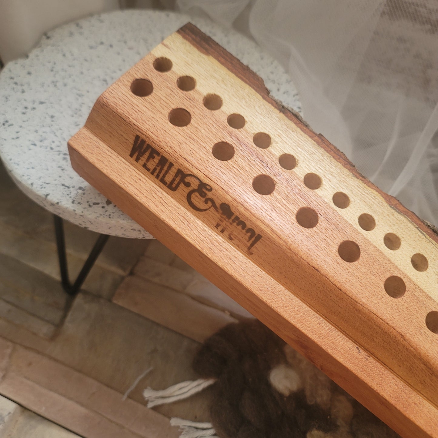 24" 2 Row Peg Loom - Black Locust - Live Edge - 25-190
