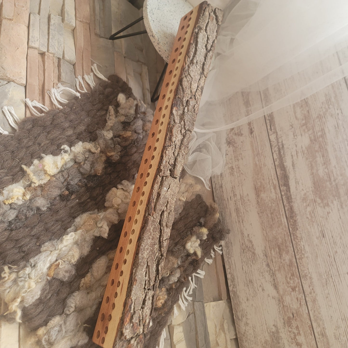 24" 2 Row Peg Loom - Black Locust - Live Edge - 25-190