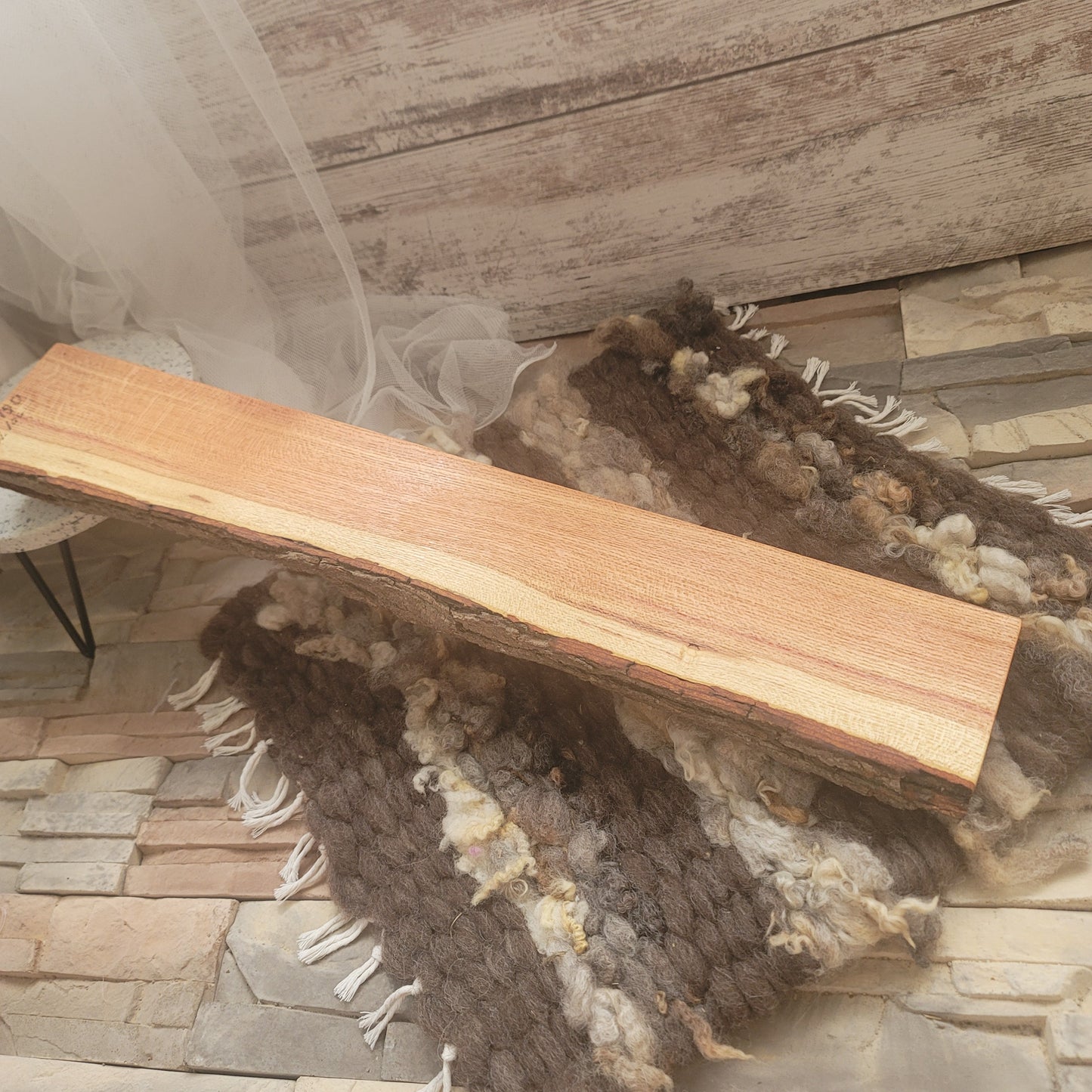24" 2 Row Peg Loom - Black Locust - Live Edge - 25-190
