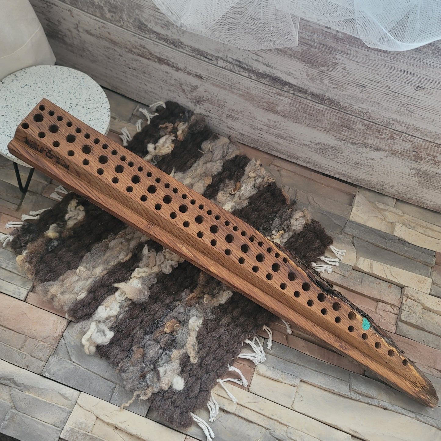 28" Goldilocks Peg Loom - White Oak - Live Edge - 25-174