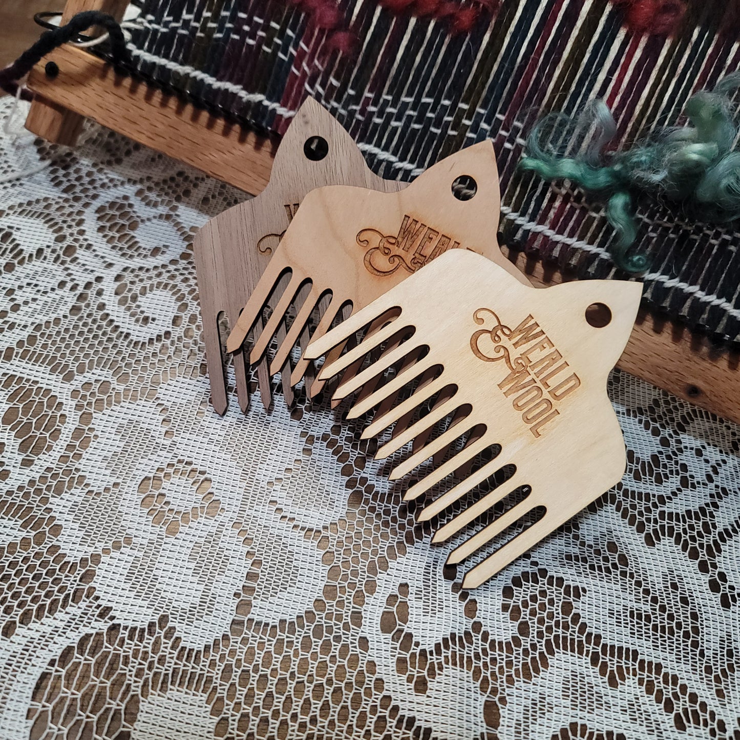 Hardwood Wool Weaving Comb