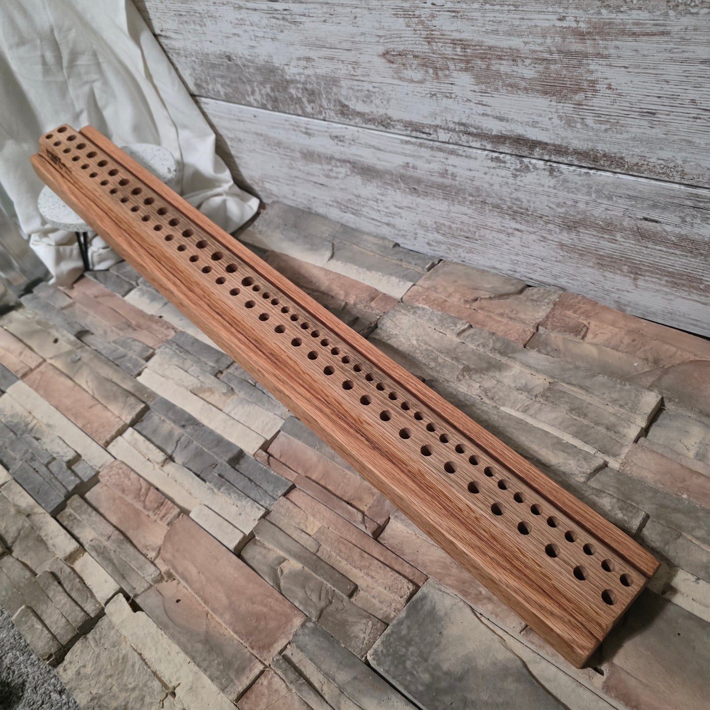 36" Reclaimed Barn Wood White Oak 2 Row / Goldilocks Peg Loom
