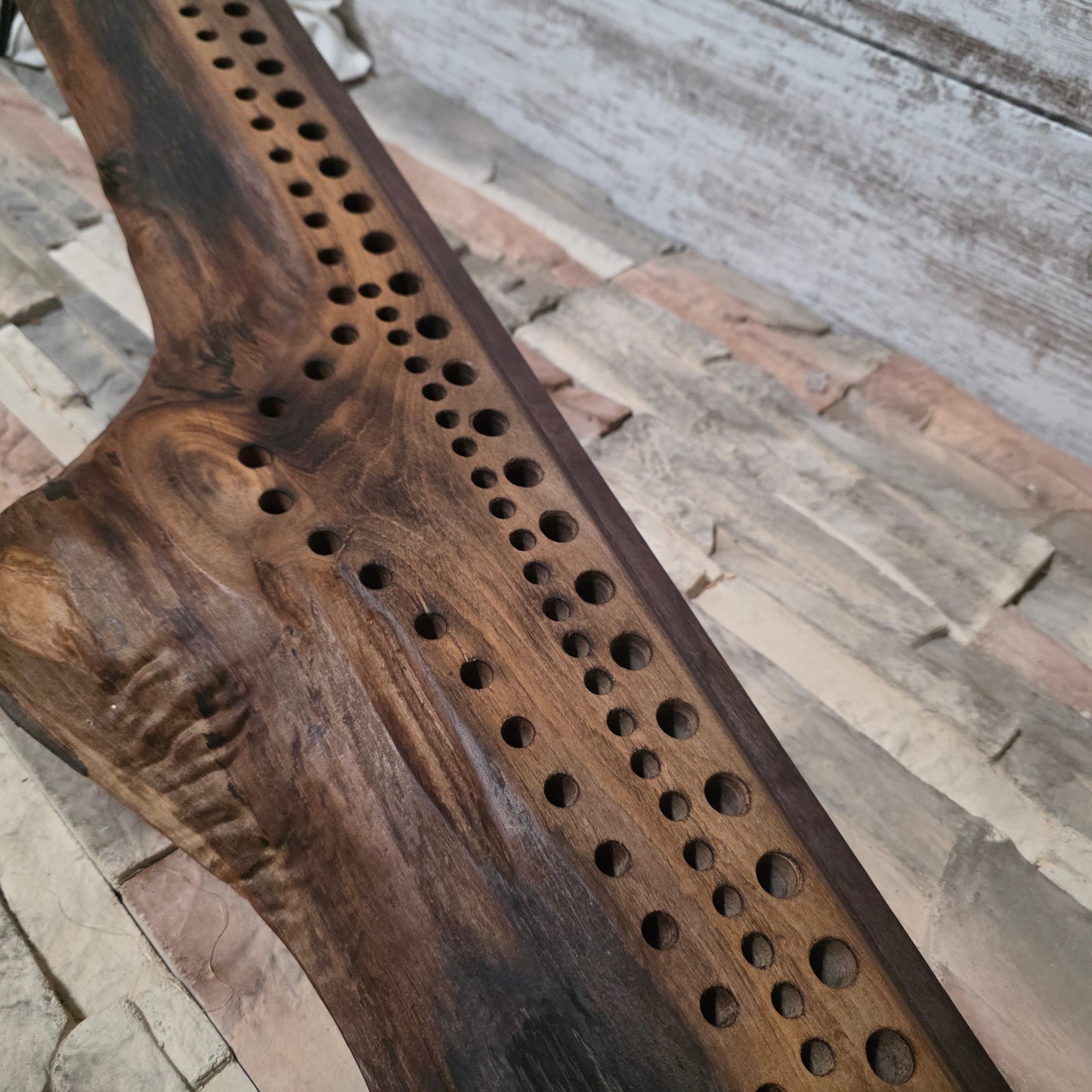 46" Live Edge Black Walnut Goldilocks Peg Loom