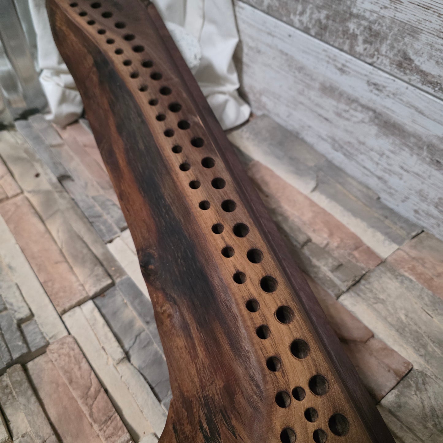 46" Live Edge Black Walnut Goldilocks Peg Loom