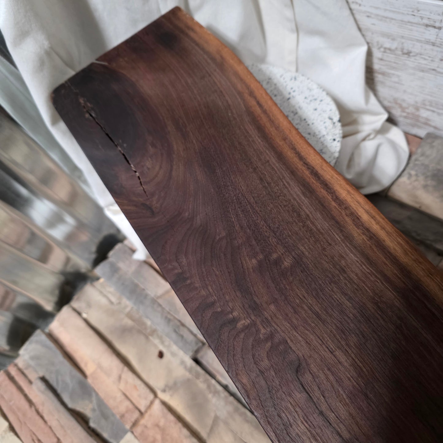 46" Live Edge Black Walnut Goldilocks Peg Loom