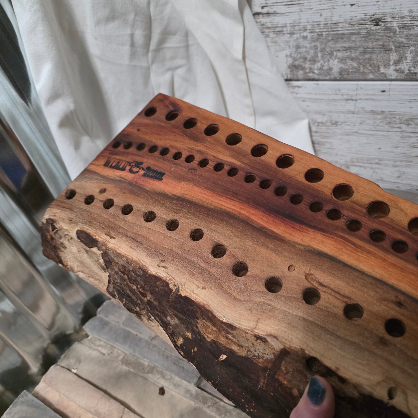 38" Live Edge Cherry Goldilocks Peg Loom