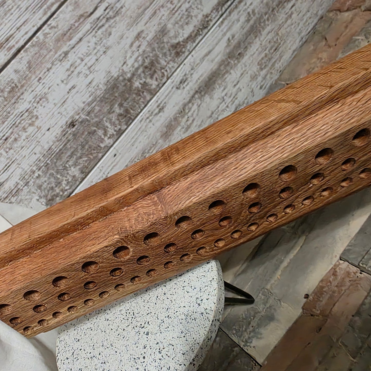 36" Reclaimed Barnwood White Tiger Oak Goldilocks Peg Loom