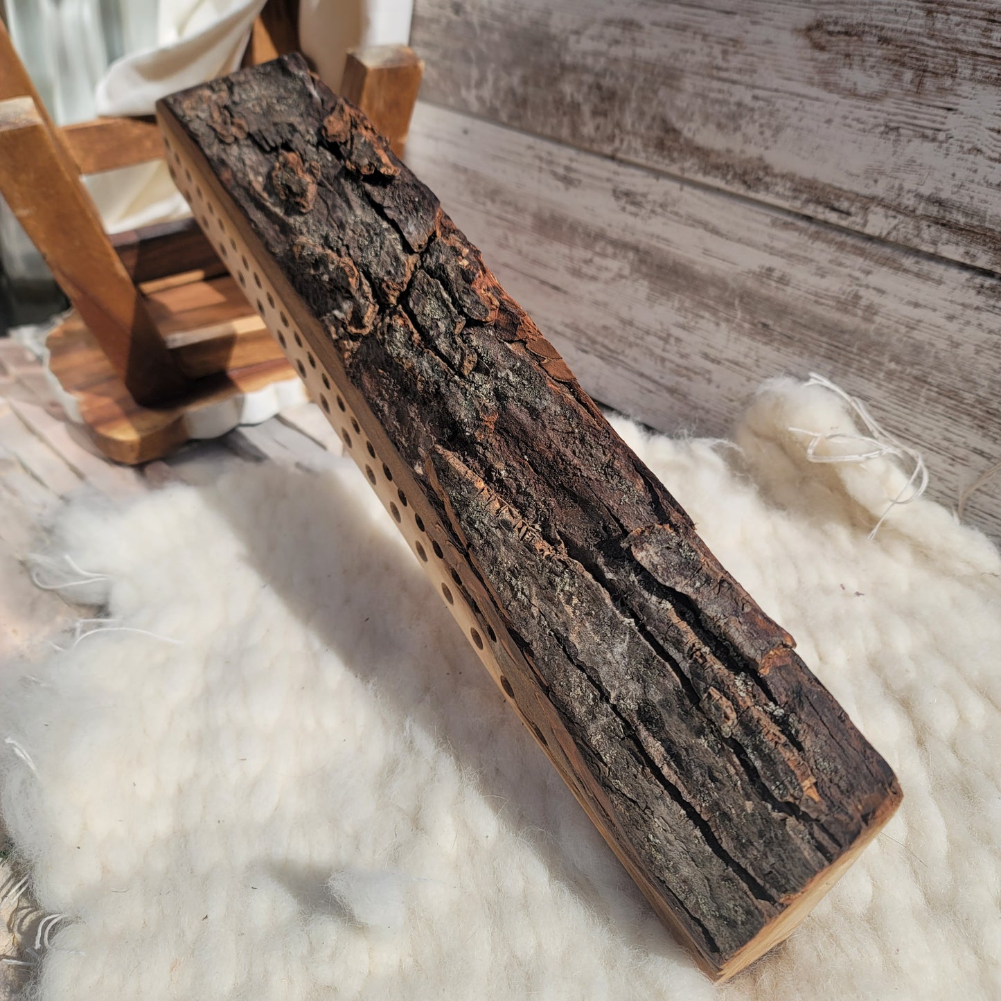 21" 2 Row Ambrosia Maple Live Edge Peg Loom - 25-099