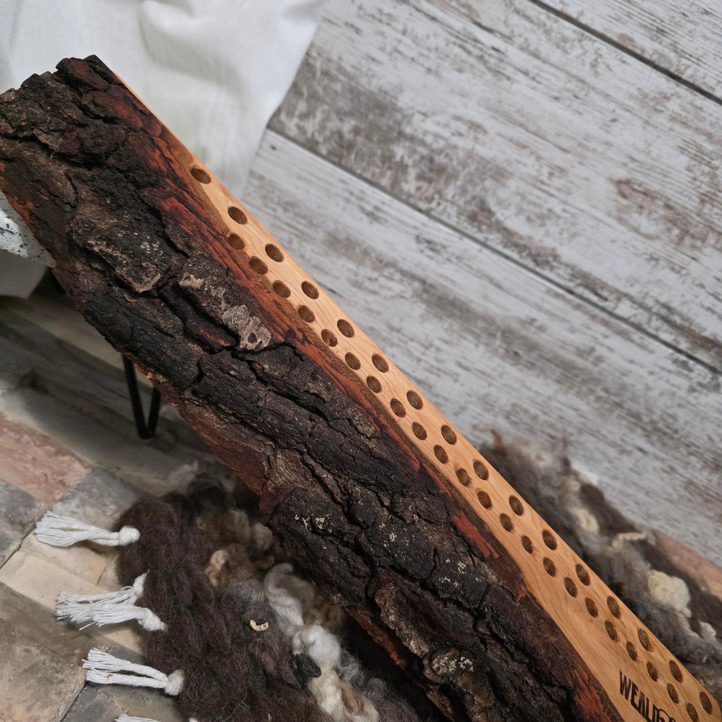 16" 2 Row Peg Loom - Live Edge - Cherry