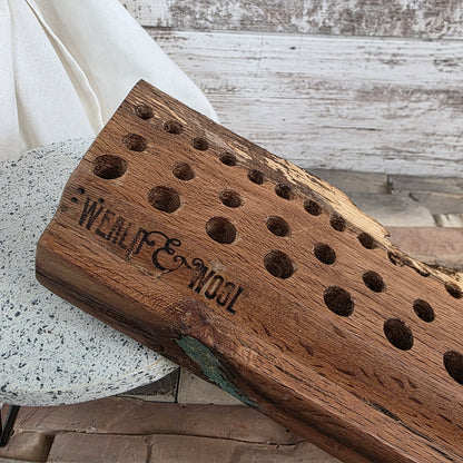 20" Live Edge White Tiger Oak Goldilocks Peg Loom
